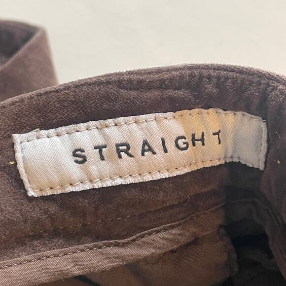 Mason's Velvet Straight Leg Pants Size 44 (US 10) Chocolate Brown Mid Rise Italy - Picture 6 of 10